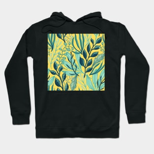 Botanical Yellow Pattern Hoodie